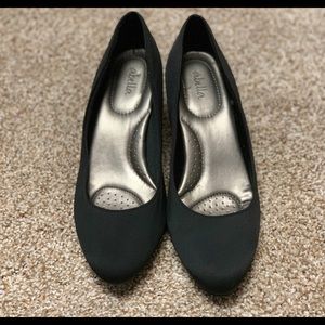 Abella Solid Black High Heel, Size 8